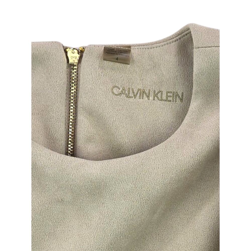 Calvin Klein | Cream, Faux Suede Dress | Size 4 - Picture 3 of 4